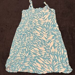 Pineapple kids blue fish dress